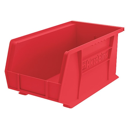 Hang & Stack Storage Bin, Plastic, Red, 7 in H, 8 1/4 in W, 14 3/4 in L MPN:30240RED