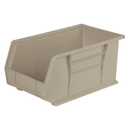 Hang & Stack Storage Bin, 8-1/4 in W x 14-3/4 in L x 7 in H, 60 lb Load Capacity, Stone, Plastic MPN:30240STONE