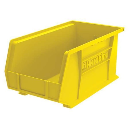 Hang & Stack Storage Bin, Plastic, Yellow, 7 in H, 8 1/4 in W, 14 3/4 in L MPN:30240YELLO