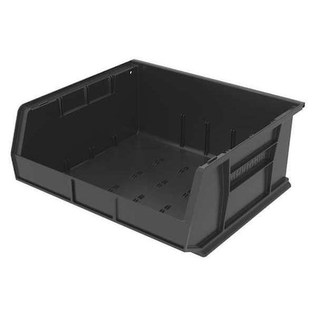 Hang & Stack Storage Bin, 16-1/2 in W x 14-3/4 in L x 7 in H, 75 lb Load Capacity, Black, Plastic MPN:30250BLACK
