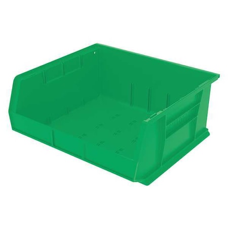Hang & Stack Storage Bin, 16-1/2 in W x 14-3/4 in L x 7 in H, 75 lb Load Capacity, Green, Plastic MPN:30250GREEN