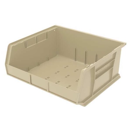 Hang & Stack Storage Bin, Plastic, Beige, 7 in H, 16 1/2 in W, 14 3/4 in L MPN:30250STONE