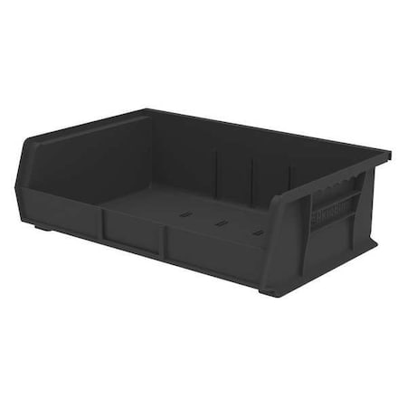 Hang & Stack Storage Bin, Plastic, Black, 5 in H, 16 1/2 in W, 10 7/8 in L MPN:30255BLACK