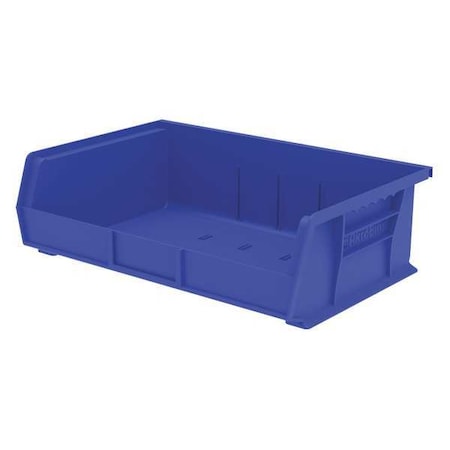Hang & Stack Storage Bin, Plastic, Blue, 5 in H, 16 1/2 in W, 10 7/8 in L MPN:30255BLUE