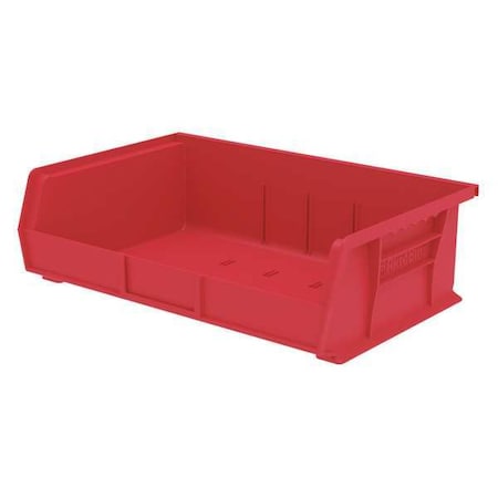 Hang & Stack Storage Bin, Plastic, Red, 5 in H, 16 1/2 in W, 10 7/8 in L MPN:30255RED