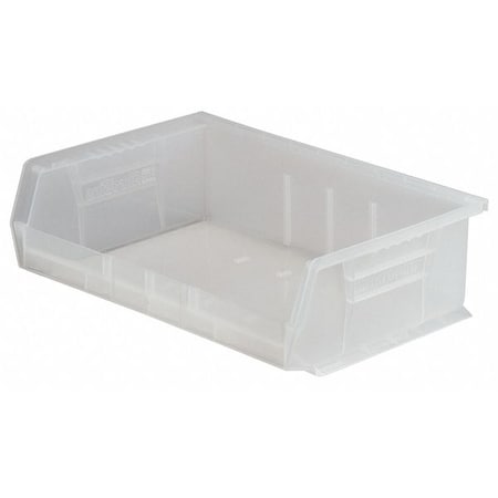Hang & Stack Storage Bin, Plastic, Clear, 5 in H, 16 1/2 in W, 10 7/8 in L MPN:30255SCLAR