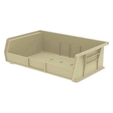 Hang & Stack Storage Bin, Plastic, Beige, 5 in H, 16 1/2 in W, 10 7/8 in L MPN:30255STONE