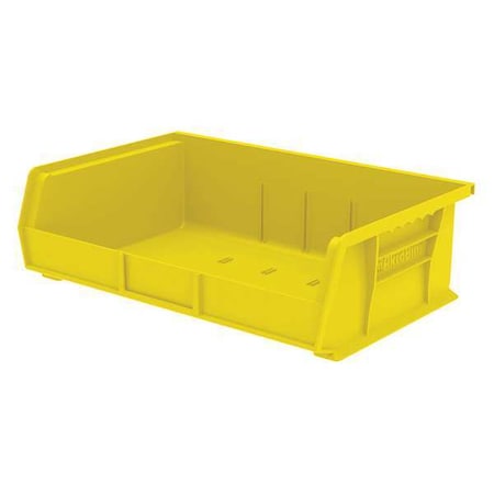 Hang & Stack Storage Bin, Plastic, Yellow, 5 in H, 16 1/2 in W, 10 7/8 in L MPN:30255YELLO