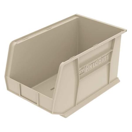 Hang & Stack Storage Bin, Plastic, Beige, 10 in H, 11 in W, 18 in L MPN:30260STONE