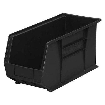 Hang & Stack Storage Bin, Plastic, Black, 9 in H, 8 1/4 in W, 18 in L MPN:30265BLACK