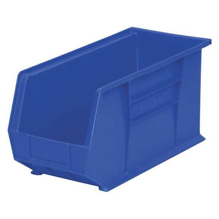 Hang & Stack Storage Bin, Plastic, Blue, 9 in H, 8 1/4 in W, 18 in L MPN:30265BLUE