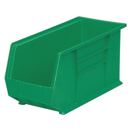 Hang & Stack Storage Bin, Plastic, Green, 9 in H, 8 1/4 in W, 18 in L MPN:30265GREEN