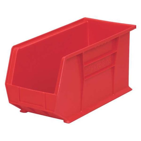 Hang & Stack Storage Bin, Plastic, Red, 9 in H, 8 1/4 in W, 18 in L MPN:30265RED