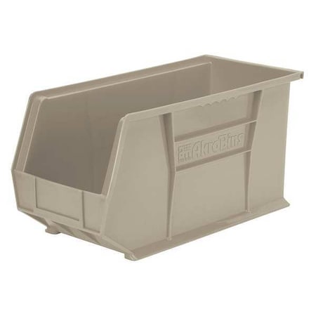 Hang & Stack Storage Bin, Plastic, Beige, 9 in H, 8 1/4 in W, 18 in L MPN:30265STONE