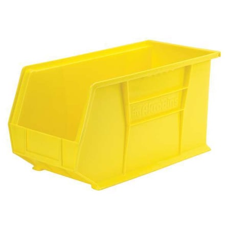 Hang & Stack Storage Bin, Plastic, Yellow, 9 in H, 8 1/4 in W, 18 in L MPN:30265YELLO