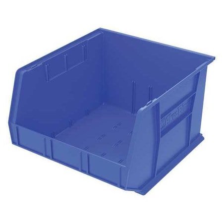 Hang & Stack Storage Bin, Plastic, Blue, 11 in H, 16 1/2 in W, 18 in L MPN:30270BLUE