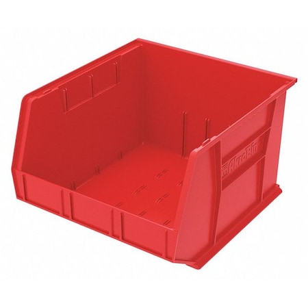 Hang & Stack Storage Bin, Plastic, Red, 11 in H, 16 1/2 in W, 18 in L MPN:30270RED