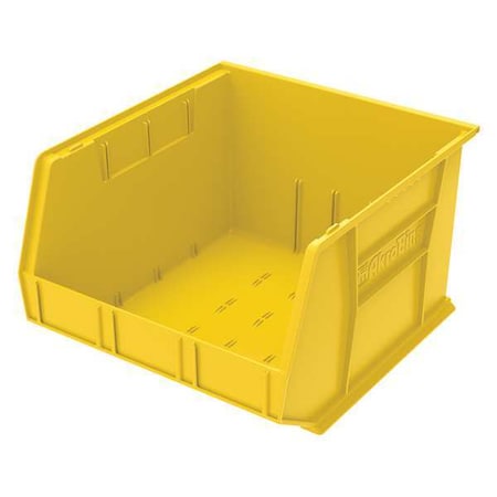 Hang & Stack Storage Bin, Plastic, Yellow, 11 in H, 16 1/2 in W, 18 in L MPN:30270YELLO
