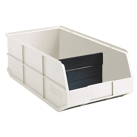 Shelf Storage Bin, Plastic, Beige, 7 in H, 8 1/4 in W, 20 1/2 in L MPN:30348BEIGE