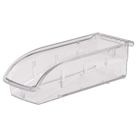 Hang & Stack Storage Bin, Plastic, Clear, 3 1/4 in H, 4 1/8 in W, 10 7/8 in L MPN:305A5