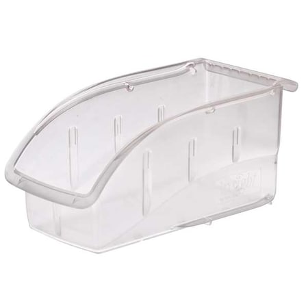 Hang & Stack Storage Bin, Plastic, Clear, 5.3 in H, 5 1/2 in W, 10 7/8 in L MPN:305B1