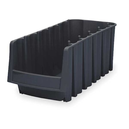 Hang & Stack Storage Bin, Plastic, Black, 7 in H, 8 3/8 in W, 17 in L MPN:30778BLACK