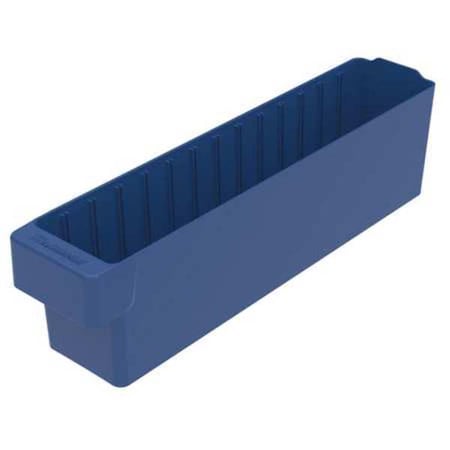 Drawer Storage Bin, Plastic, Blue, 4 5/8 in H, 3 3/4 in W, 17 5/8 in L MPN:31148BLU