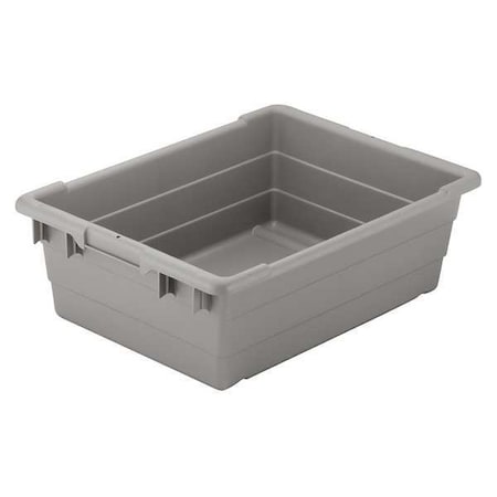 Cross Stack Storage Container W/ Lid, 9.4 gal, 25 in L x 16 in W x 8-1/2 in H, Gray, Polyethylene MPN:34305GREY