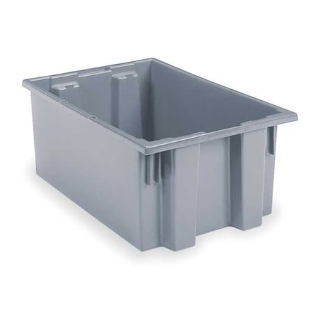Stack & Nest Storage Container, 9 gal, 19-1/2 in L x 15-1/2 in W x 10 in H, Gray MPN:35190GREY