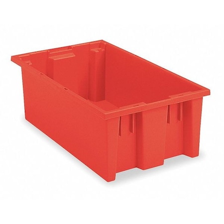 Stack & Nest Storage Container, 9 gal, 19-1/2 in L x 15-1/2 in W x 10 in H, Red MPN:35190RED