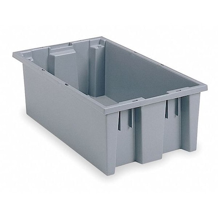 Stack & Nest Storage Container, 12.9 gal, 19-1/2 in L x 15-1/2 in W x 13 in H, Gray MPN:35195GREY
