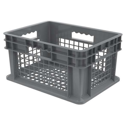 Vented & Stackable Straight Wall Storage Container, 6.7 gal, 15-3/4 in L x 11-3/4 in W x 8-1/4 in H MPN:37208GREY