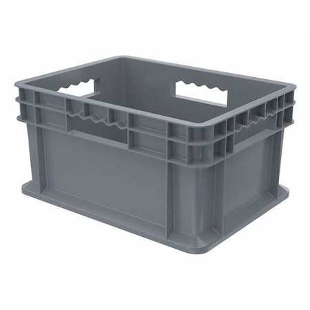 Solid & Stackable Straight Wall Storage Container, 6.7 gal, 15-3/4 in L x 11-3/4 in W x 8-1/4 in H MPN:37288GREY
