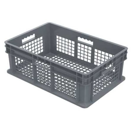 Vented & Stackable Straight Wall Storage Container, 13.3 gal, Gray, Industrial Grade Polymer MPN:37608GREY