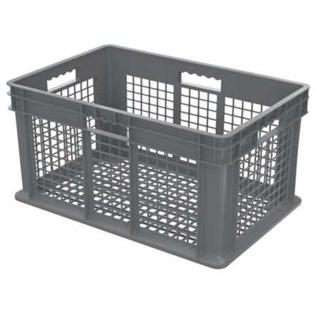 Vented & Stackable Straight Wall Storage Container, 20 gal, 23-3/4 in L x 15-3/4 in W x 12-1/4 in H MPN:37612GREY
