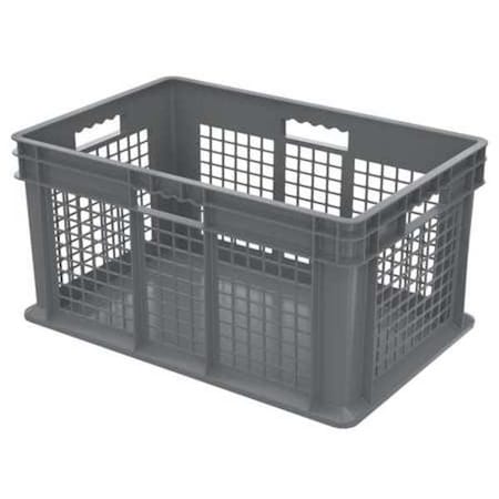 Vented & Stackable Straight Wall Storage Container, 20 gal, 23-3/4 in L x 15-3/4 in W x 12-1/4 in H MPN:37672GREY