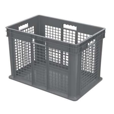 Vented & Stackable Straight Wall Storage Container, 26.6 gal, Gray, Industrial Grade Polymer MPN:37676GREY