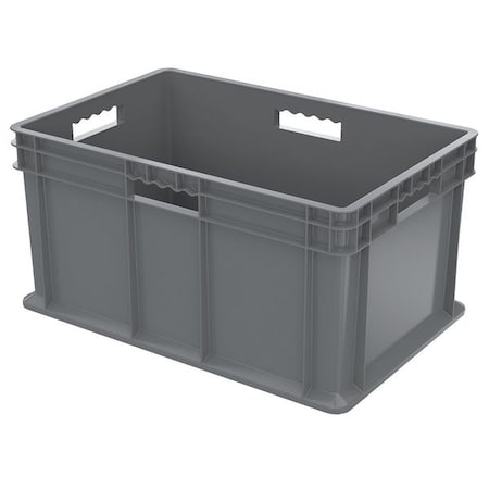 Solid & Stackable Straight Wall Storage Container, 20 gal, 23-3/4 in L x 15-3/4 in W x 12-1/4 in H MPN:37682GREY