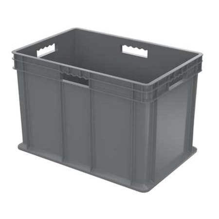 Solid & Stackable Straight Wall Storage Container, 26.6 gal, Gray, Industrial Grade Polymer MPN:37686GREY