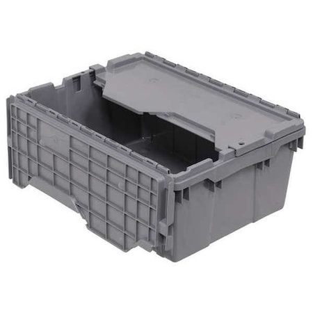 Attached Lid Container, 8 gal Volume Cap., 21 1/2 in L, 15 1/4 in W, 9 in H, Plastic, Steel Hinge MPN:39-0854W023