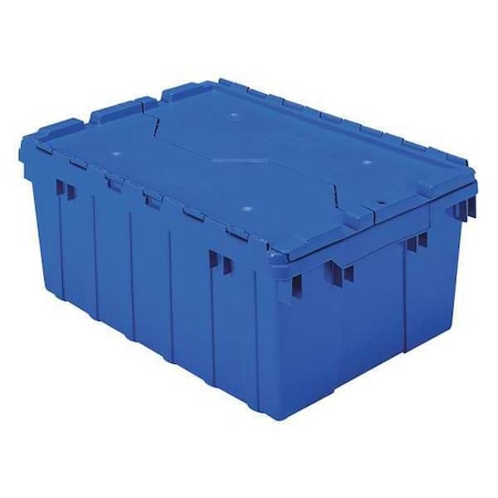 Attached Lid Container, 8 gal Volume Cap., 21 1/2 in L, 15 1/4 in W, 9 in H, Plastic, Steel Hinge MPN:39085BLUE