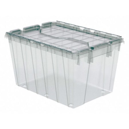 Attached Lid Container, 12 gal Volume Cap., 21 1/2 in L, 15 1/4 in W, 12 1/2 in H, Clear MPN:39120SCLAR