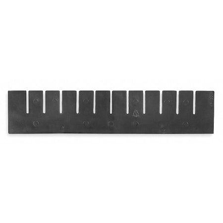 Bin Divider, Plastic, Black, 9-21/32 in L x 3-1/2 in H, 6 PK MPN:41164