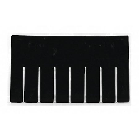 Bin Divider, Plastic, Black, 9-5/8 in L x 5-15/32 in H, 6 PK MPN:41166