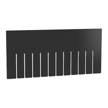 Bin Divider, Plastic, Black, 15-5/16 in L x 7-3/16 in H, 6 PK MPN:41228