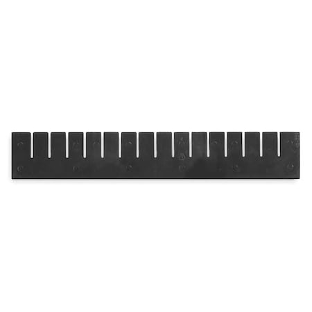 Bin Divider, Plastic, Black, 20-1/2 in L x 5-13/32 in H, 6 PK MPN:42226