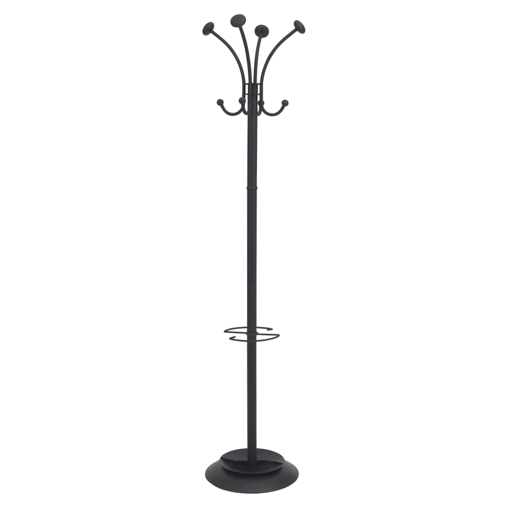 Alba Four Double Peg Coat Stand - 8 Pegs - for Coat, Clothes - Black - 1 Each MPN:PMVIENAN