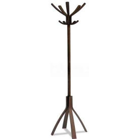 Alba PMCAFE Caf Wood Coat Stand Ten Pegs/Five Hooks Espresso Brown PMCAFE