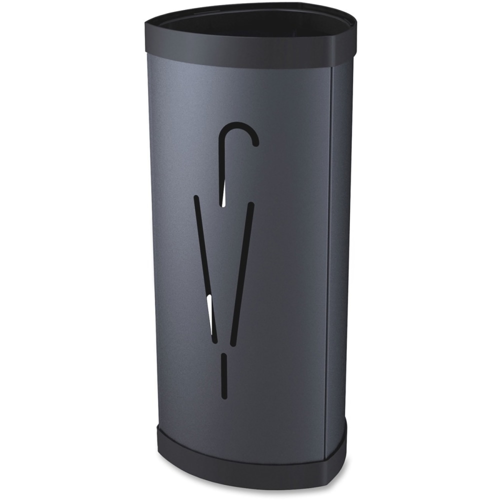 Alba Large Triangular Umbrella Stand - 25.4in Height x 6.1in Width x 13in Depth - Steel, ABS Plastic - Black - 1 Each MPN:PMTRIA2N