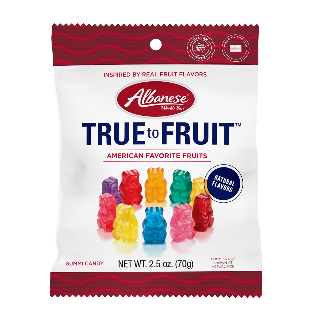 Albanese True to Fruit American Favorite Fruits Gummies, 2.5 Oz, 12 Pouches Per Pack, Set Of 2 Packs MPN:10634418535716